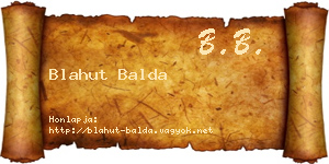 Blahut Balda névjegykártya